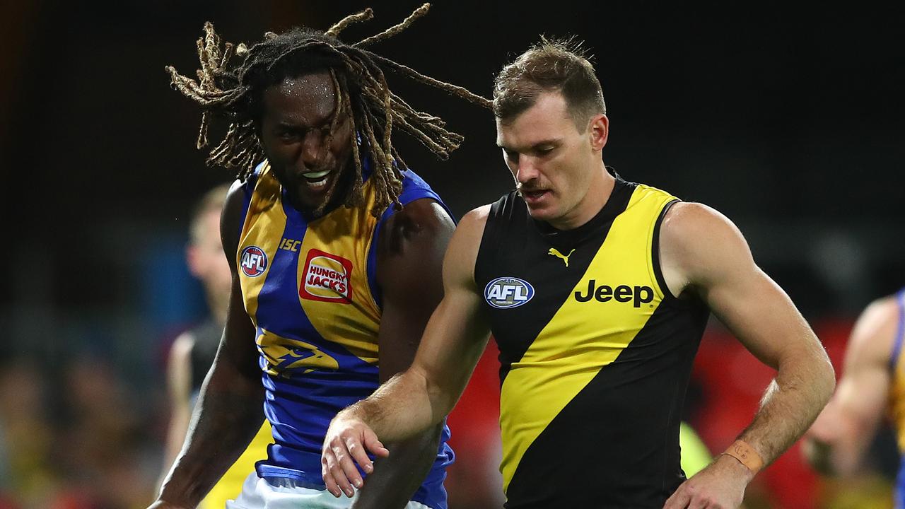 Nic Naitanui of the Eagles face Richmond. Picture: Chris Hyde