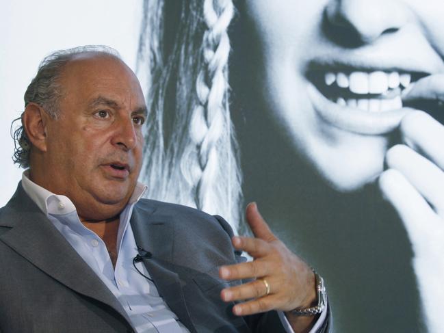 FILE - In this file photo dated Wednesday, June 5, 2013, Philip Green speaks during an interview at his new Topshop store in Hong Kong.  British politician Peter Hain has used British Parliament's free-speech guarantee to name the prominent businessman Philip Green, who according to Hain, is facing employee allegations of sexual harassment and racial abuse and previously secured a court order barring the media from revealing his identity. (AP Photo/Kin Cheung, FILE)