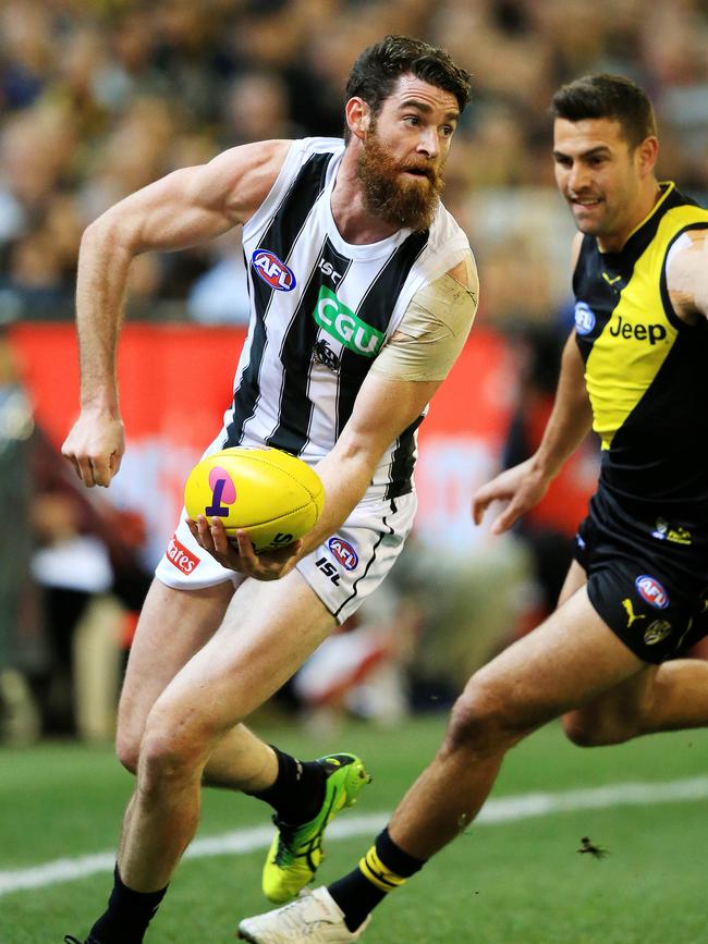 Goldsack in action for the Magpies. Picture: Mark Stewart