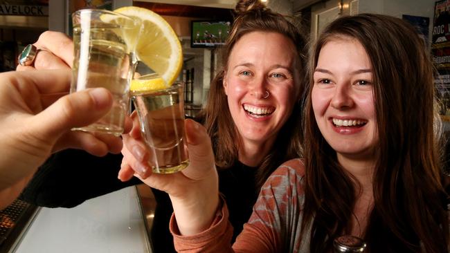 Sisters Tara and Jordana Lekakis enjoy a drink at the General Havelock hotel in the city. Picture: Calum Robertson