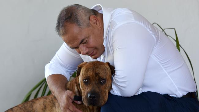 Mayor Tom Tate with his dog Boss. Photo: Steve Holland