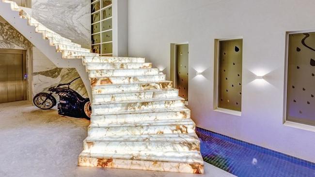 The lavish floating marble staircase which Salim Mehajer has not paid builders for, and now faces a bill of almost $1 million or bankruptcy. Picture: Supplied