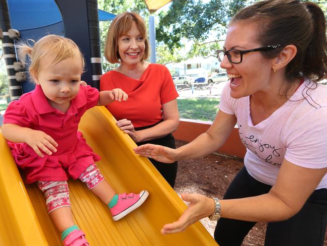 Goodstart CEO Julia Davison (back) is worried that child care affordability could get worse before it improves.