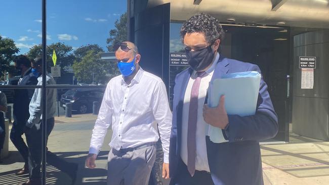 Stephen Wong (left) with his lawyer Joe Wicking outside Southport Courthouse on Wednesday. Picture: Lea Emery