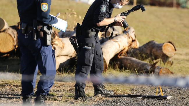 Police recovered a firearm at the Bringelly property. Picture: John Grainger