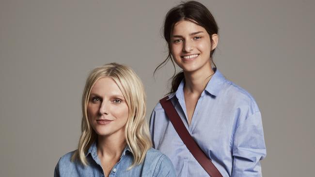 Laura Brown, pictured left, with one of her Mone Purse designs. Picture: Supplied