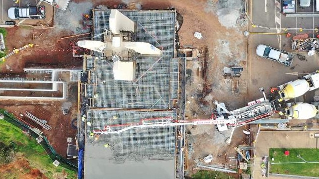 Construction is expected to be completed on the Captain Cook Memorial and Lighthouse upgrade in December. Picture: JBDroneworx for Multi Span Australia.