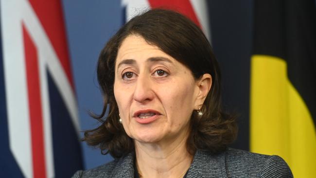 Premier Gladys Berejiklian said she did not want to resign, but had been given ‘no option’ by ICAC. Picture: NCA NewsWire / Jeremy Piper