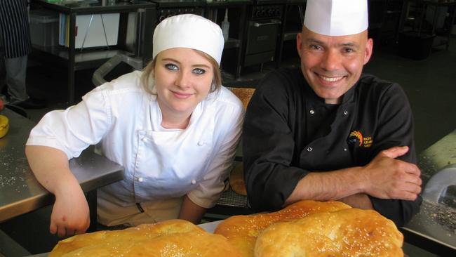 Codie Harris and Roy Leurs with some bread to go with Elaine Reeves column for Taste section for Hobart Mercury Picture: ELAINE REEVES