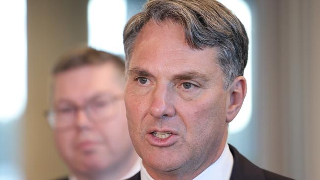 Richard Marles confirmed the government plans to build the eight nuclear submarines in Australia. Picture: David Mariuz