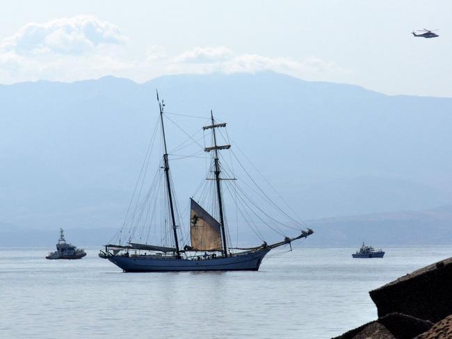 Rescue boats search for six missing passengers after a yacht sank off the coast of Sicily. Picture: AFP