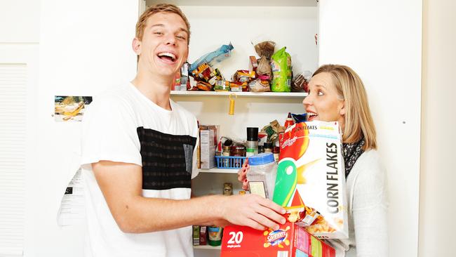 Tom Trbojevic at home with mum Melissa. (Braden Fastier)