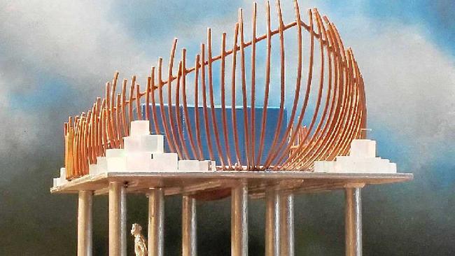 LAND AHOY: A model of the boat sculpture planned for Woodlark St, which has been delayed for three years due to installation issues.