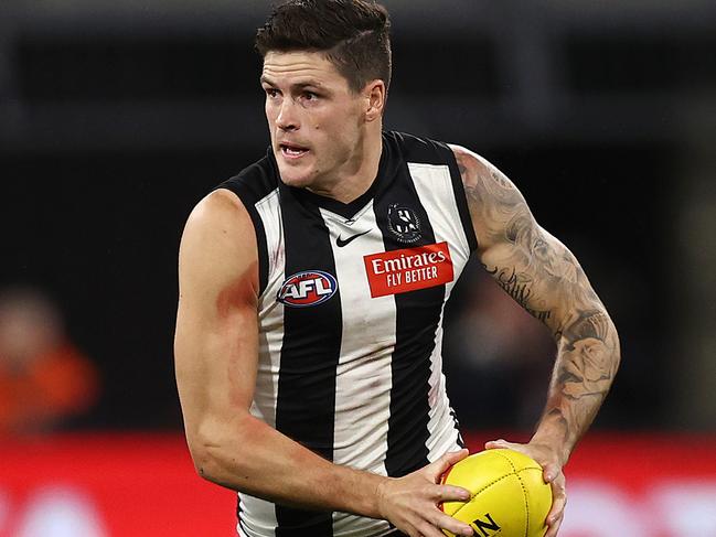 MELBOURNE . 31/03/2023.  AFL Round 3.  Collingwood vs Richmond at the MCG.  Jack Crisp of the Magpies   . Pic: Michael Klein