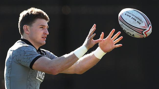 Beauden Barrett during an All Blacks training session at North Sydney Oval.