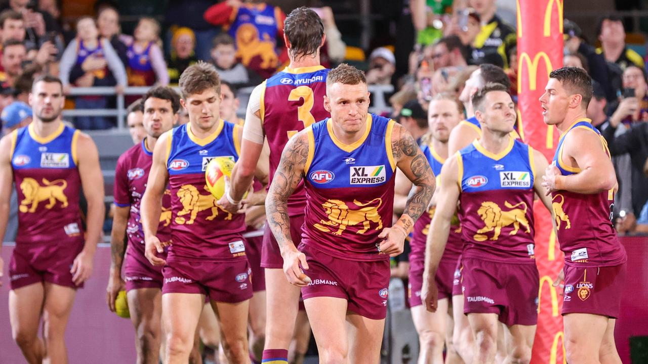 Mitch Robinson in one of the final games of his career in September, 2022. Photo by Russell Freeman/AFL Photos via Getty Images.