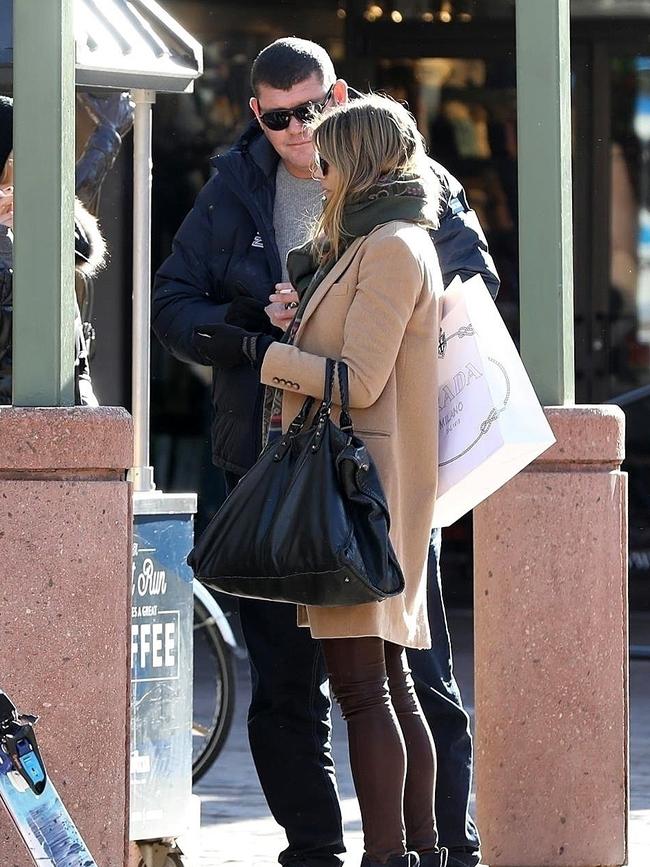 Australian Billionaire James Packer puts his Mariah Carey troubles behind him as he snuggles up to a mystery blonde while vacationing in Aspen. James held hands with his new girl as they hit the town with friends during the day. Perhaps James is trying to throw his new relationship in Mariah's face, as Mariah does have a home in Aspen and is always their for the holidays. Picture: BACKGRID
