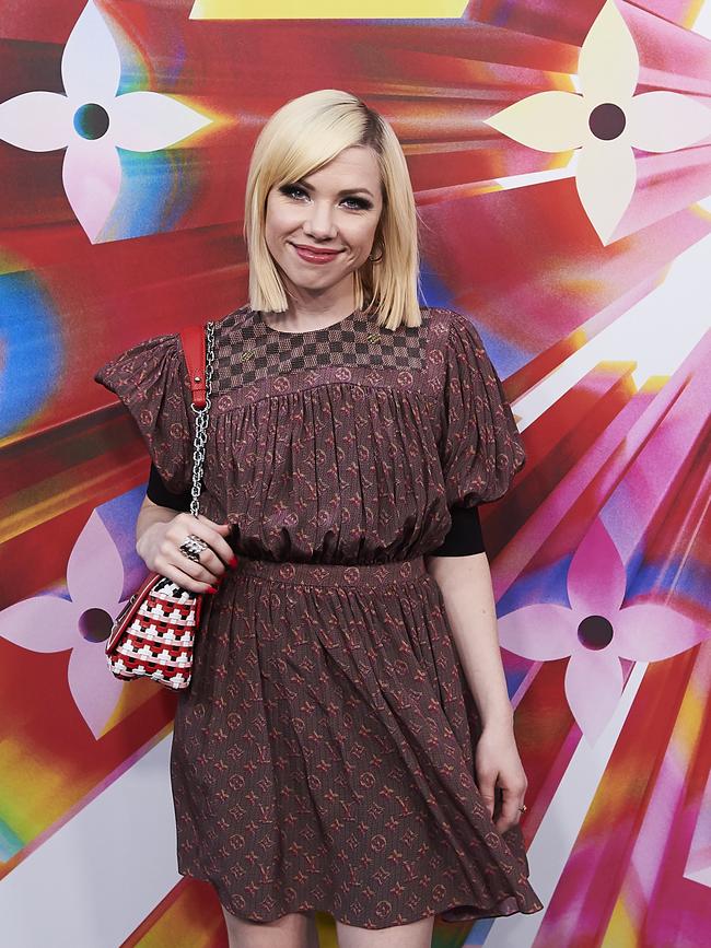 Carly Rae Jepsen wore a burgundy mini dress on the red carpet. Picture: Jaimi Chisholm/Getty Images