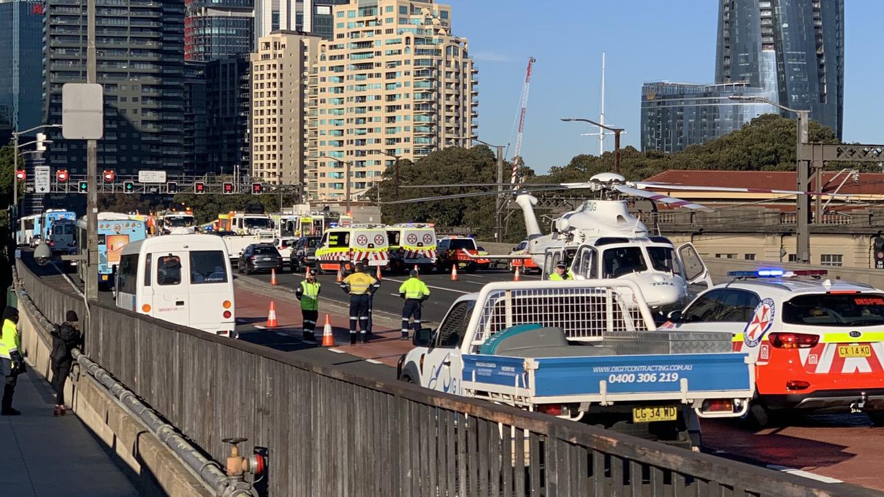 Sydney Harbour Bridge crash CCTV shows driver in wrong lane Daily