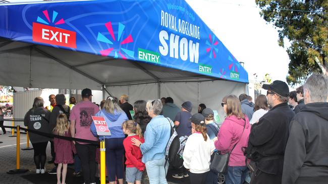 Crowds arriving early for the first day of the show. Picture: Dean Martin