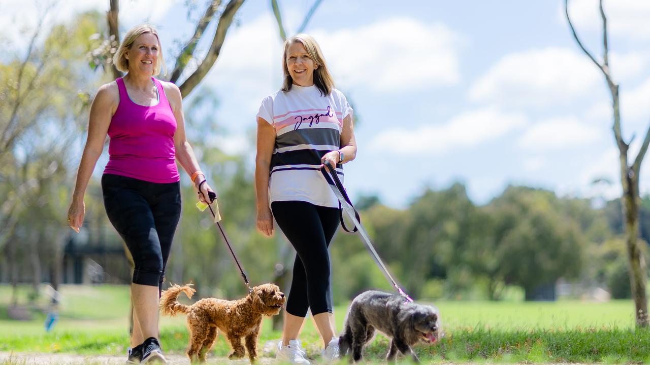 Cathy Lewis and Sally Luscombe walk together to try and keep the menopausal weight gain at bay. Picture: Jason Edwards