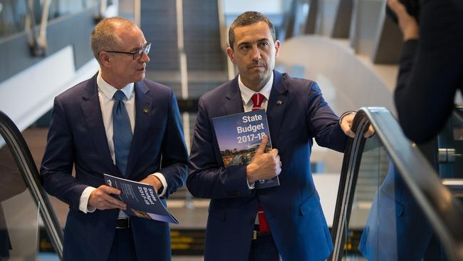 Premier Jay Weatherill and Treasurer Tom Koutsantonis have picked a fight with the banks with their State Budget, writes David Penberthy. Picture: Ben Macmahon/AAP