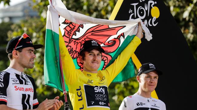 In the end, nobody could stop the Welshman Geraint Thomas. / AFP PHOTO / Thomas SAMSON