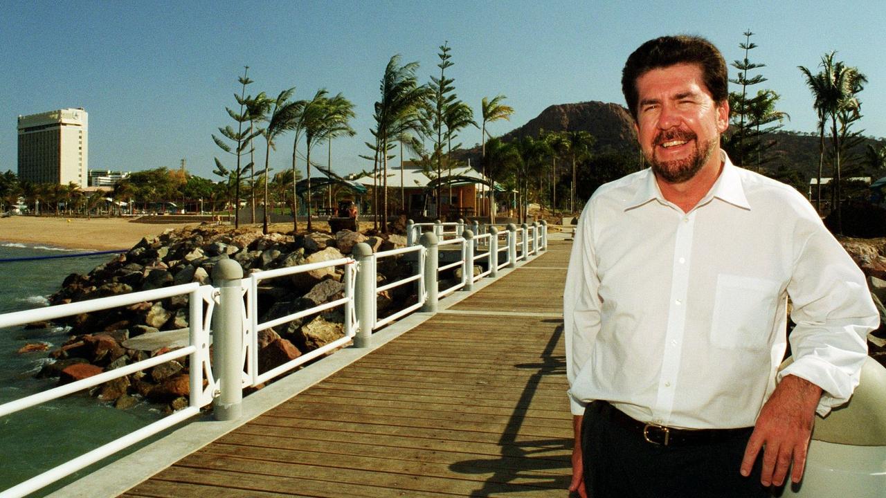 Tony Mooney on the Strand pier when he was the mayor of Townsville and shortly after the restoration which changed the shape of the public space. The photograph was taken in October, 1999. Picture: Evan Morgan