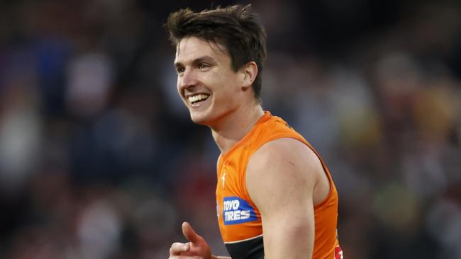 Sam Taylor leads the GWS backline with aplomb. (Photo by Darrian Traynor/AFL Photos/via Getty Images)