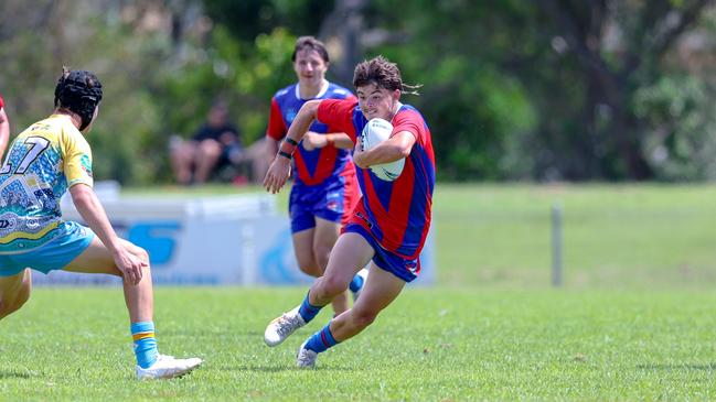 Cody Field in action for the Newcastle-Maitland Region Knights against the Northern Rivers Titans during round one of the Andrew Johns Cup. Picture: DC Sports Photography.