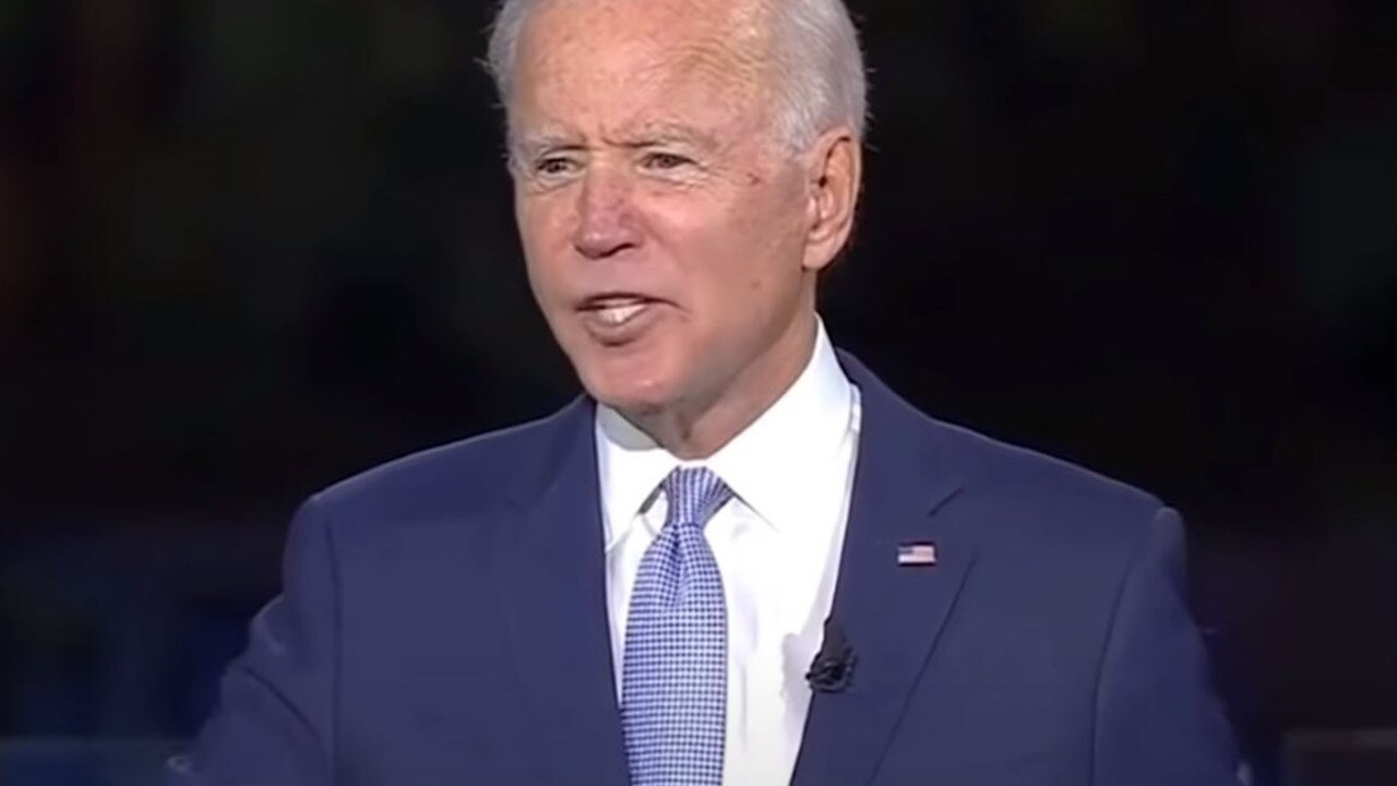 Joe Biden at today's town hall. Picture: CNN