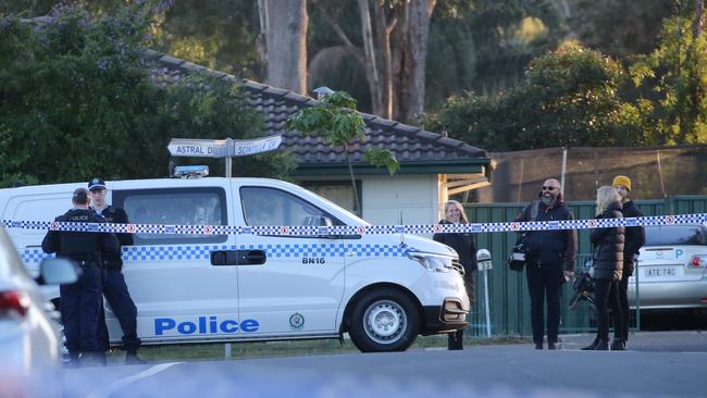 Police at the crime scene near Mr Anderson’s Doonside home in 2019. Picture: John Grainger