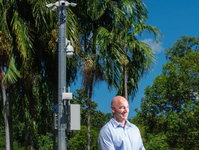 City of Darwin GM for innovation , growth and development  Josh Sattler  as Darwin council are nearly finished installing smart street lights and smart park lights.Pic Glenn Campbell