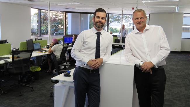 Nick Selbie, of CBRE, with Mark Kingsman when he worked at East Coast Car Rentals in Southport.