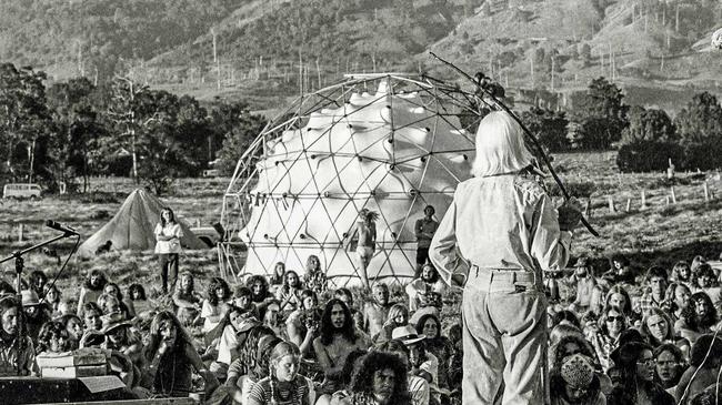 MAKING OF A REGION: The original Aquarius Festival was set up by the Australian Union of Students. Peter Derrett, who went along as a university representative photographer to document the festival, said: "None of us realised at the time how this event was to become so iconic. The photo is of a lecture on Geodesic domes for alternative housing.”. Picture: Peter Derrett