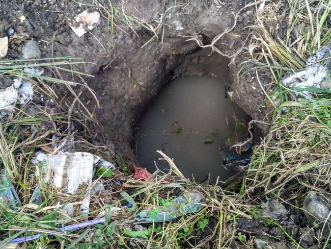 The tunnel that through which Davidson escaped from jail. Picture: AAP