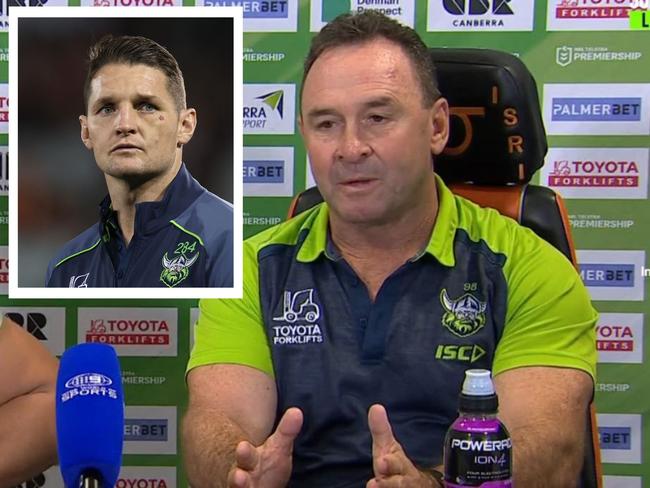 Ricky Stuart has erupted in his post-match presser. Photo: Fox Sports