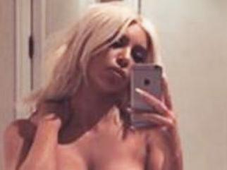 Kim Kardashian posts a naked selfie to Instagram - showing her post baby body. Picture: Kim Kardashian/Instagram