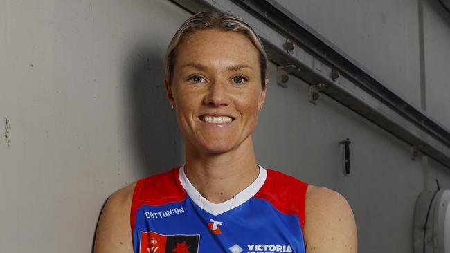 NCA. MELBOURNE, AUSTRALIA. September 4 , 2024. AFL . Western Bulldogs captains run at the MCG.   Bulldog AFLW players Elle Bennetts after the captains walk at the MCG today   . Pic: Michael Klein