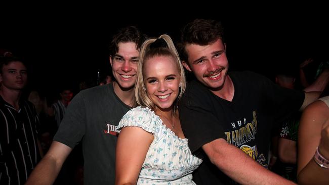 The Grass Is Greener music festival at the Cairns Showgrounds. Angus Boreham, Amber Gardner and Thomas Hughes. PICTURE: STEWART MCLEAN