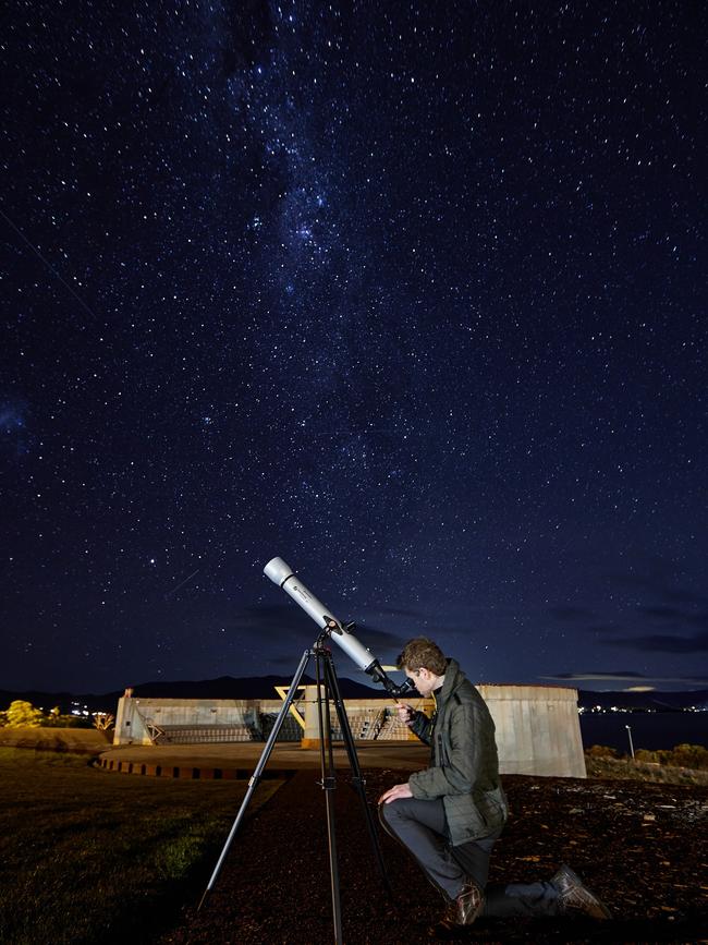 Telescopic adventures at Nocturna, Spring Bay Mill. Picture: Samuel Shelley