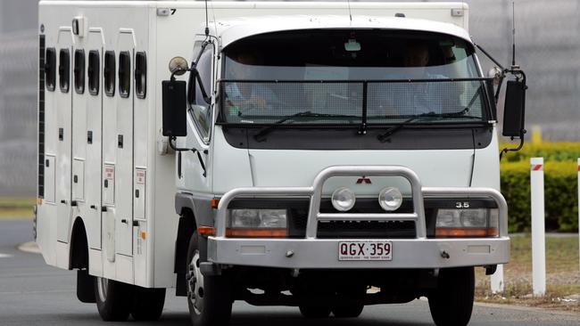 Robert John Fardon has spent decades in the system. Above he was transported via prison van from Wolston Park Correctional Centre, Wacol, in 2006. That year he was released on a supervision order, before breaching it a year later. Picture: James Robertson 