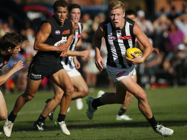 Magpie fans are excited about what they’ve seen from Jordan de Goey. Picture: Colleen Petch