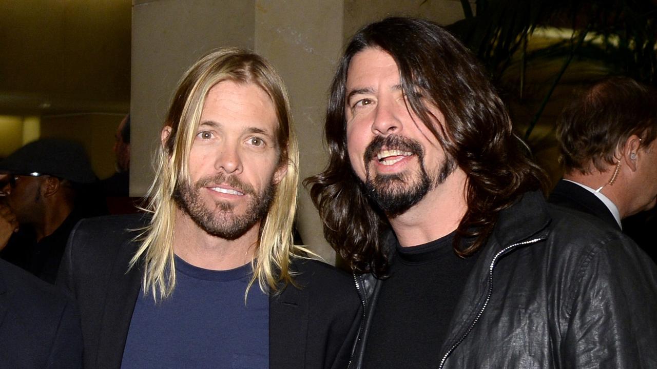 Hawkins and Foo Fighters bandmate Dave Grohl. Picture: Larry Busacca/Getty Images