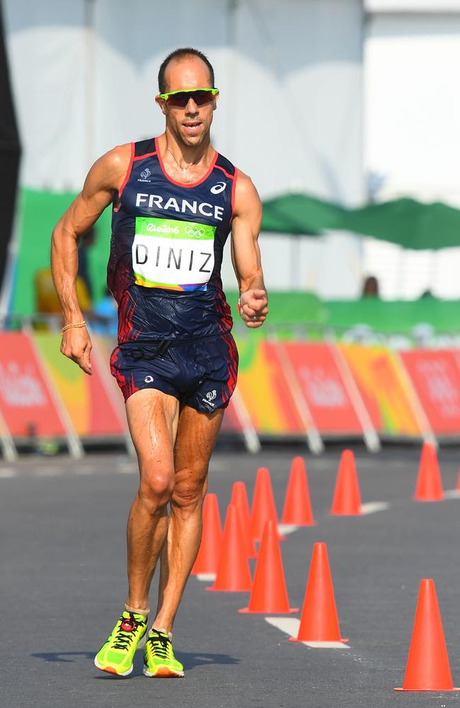 France's Yohann Diniz competes in the Men's 50km Race Walk.