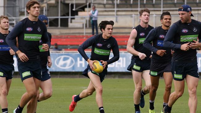 Zac Fisher in action at Carlton training.