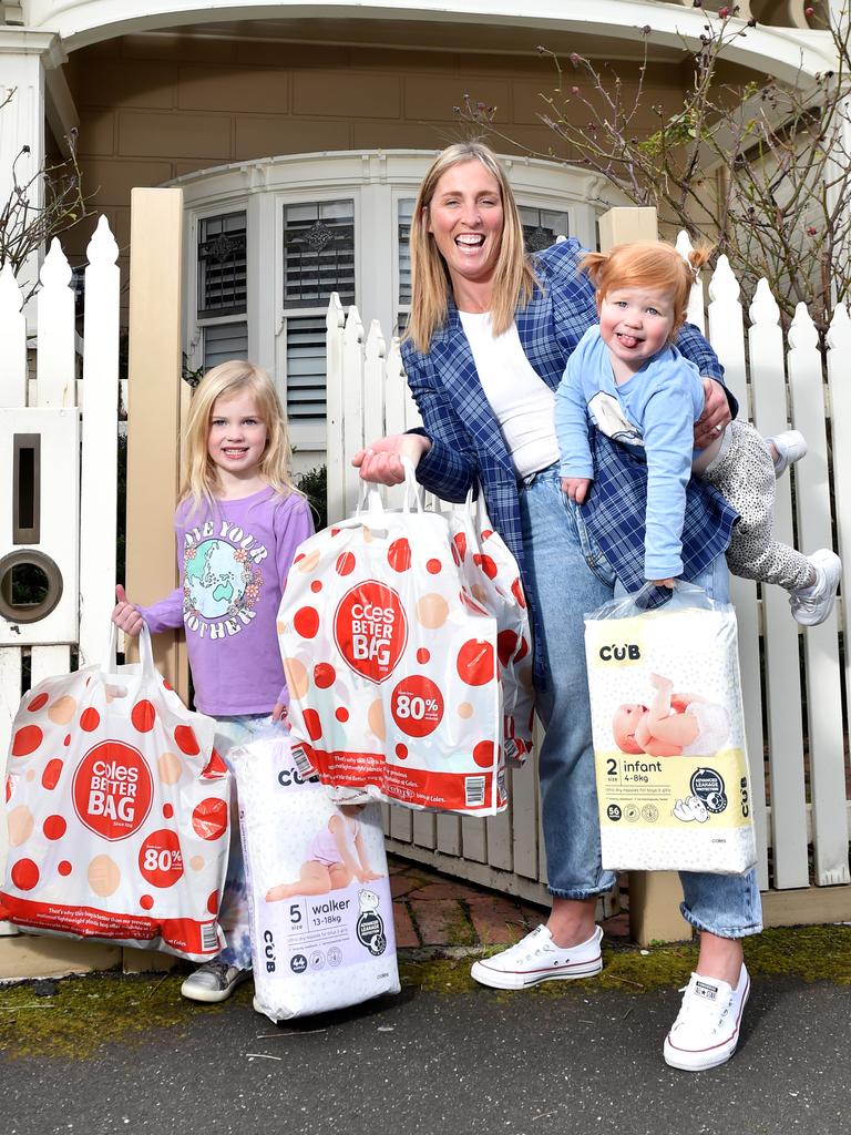 Jess Lonergan with daughters Hope, 4, and Missy, 2. Picture: Nicky Connolly