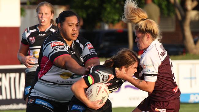 Shelley Fox (second from left) scored the match-winner. Picture: Mike Batterham