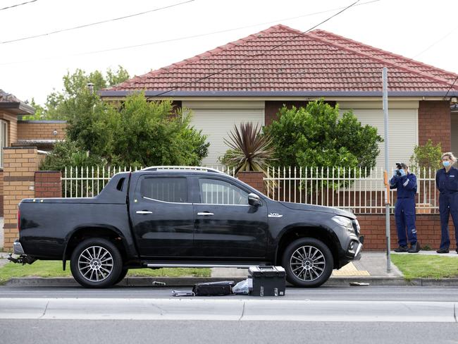 Police at the scene of the shooting in 2020. Picture: Sarah Matray