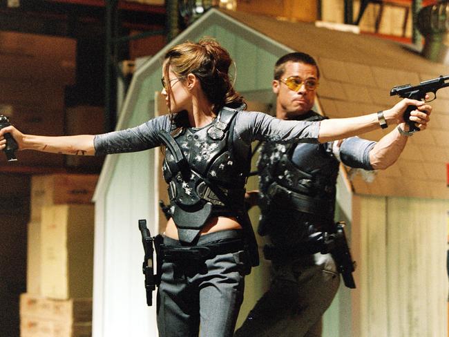 Brad Pitt and Angelina Jolie in Mr & Mrs Smith. Picture: Supplied